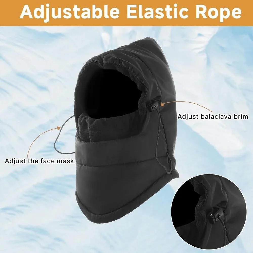 Men's Navy Blue Camo Lining Windproof Adjustable Winter Cold Weather Face Mask